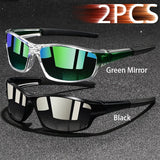 2PCS Fashion UV400 Men Women Running Mountaineering Fishing  Sunglasses Bicycle MTB Eyewear Outdoor Sport protective glasses
