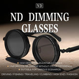 New Fashion Summer ND2-400 Adjustable Dimming Glasses ND Filter UV400 Fishing Sunglasses 9 Level Sun Glasses Outdoor