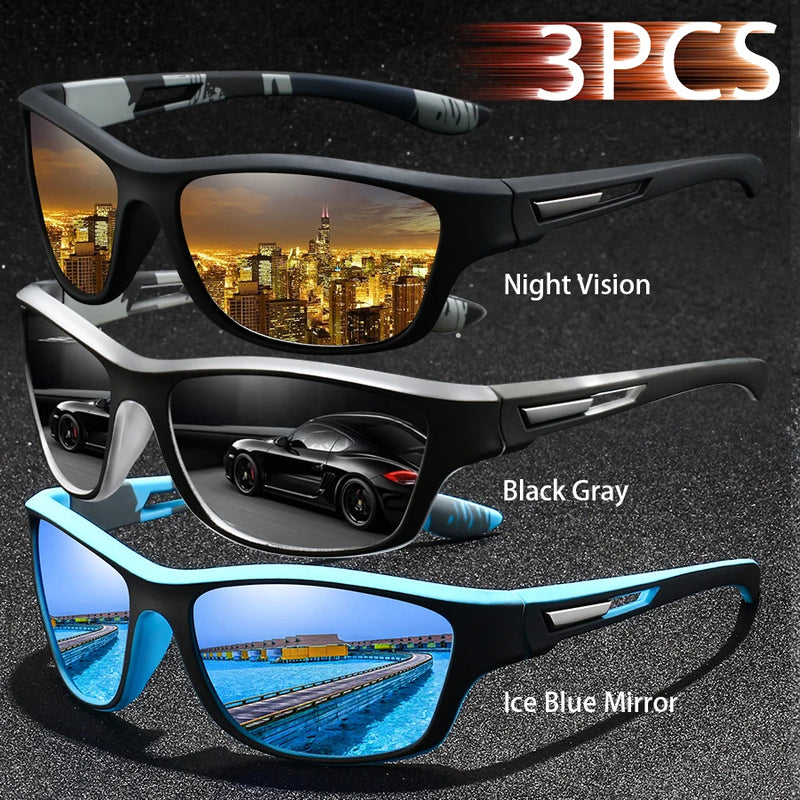 3PCS  Fashion UV400 Men Women Running Mountaineering Fishing  Sunglasses Bicycle MTB Eyewear Outdoor Sport protective glasses