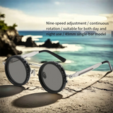 ABUI-High-Definition Polarized ND9 Adjustable Dimming Sunglasses UV Resistant Fishing Filter Glass Goggles 49Mm Silver
