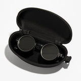 Fashion 9 Level Dimming Fishing Sunglasses Round with Glasse Case Anti-UV Glasses Adjustable Sunglasses Fishing