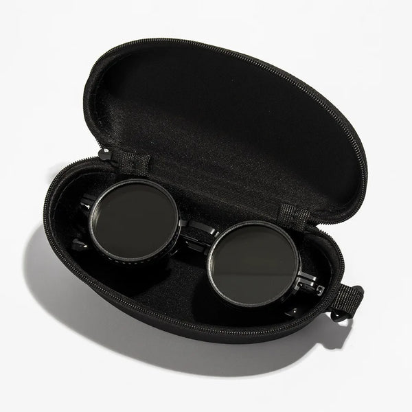Clarity 9 Level Dimming Fishing Sunglasses Opposed Lenses with Glasse Case Adjustable Sunglasses Round Anti-UV Glasses Driving