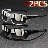 2PCS Fashion UV400 Men Women Running Mountaineering Fishing  Sunglasses Bicycle MTB Eyewear Outdoor Sport protective glasses