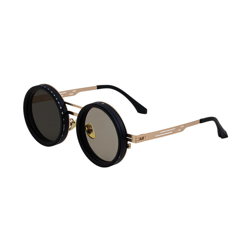 ND9 Adjustable Dimming Sun Glasses Polarized Round Sunglasses Men Women Retro Punk Fishing Eyeglasses Outdoor Shades UV400