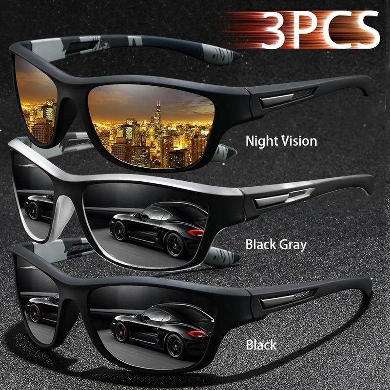 3PCS  Fashion UV400 Men Women Running Mountaineering Fishing  Sunglasses Bicycle MTB Eyewear Outdoor Sport protective glasses
