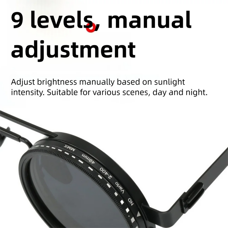 Fashion ND2-400 Adjustable Dimming Glasses ND Filter UV400 Fishing Sunglasses 9 Level With Glasse Case Eyewear Outdoor